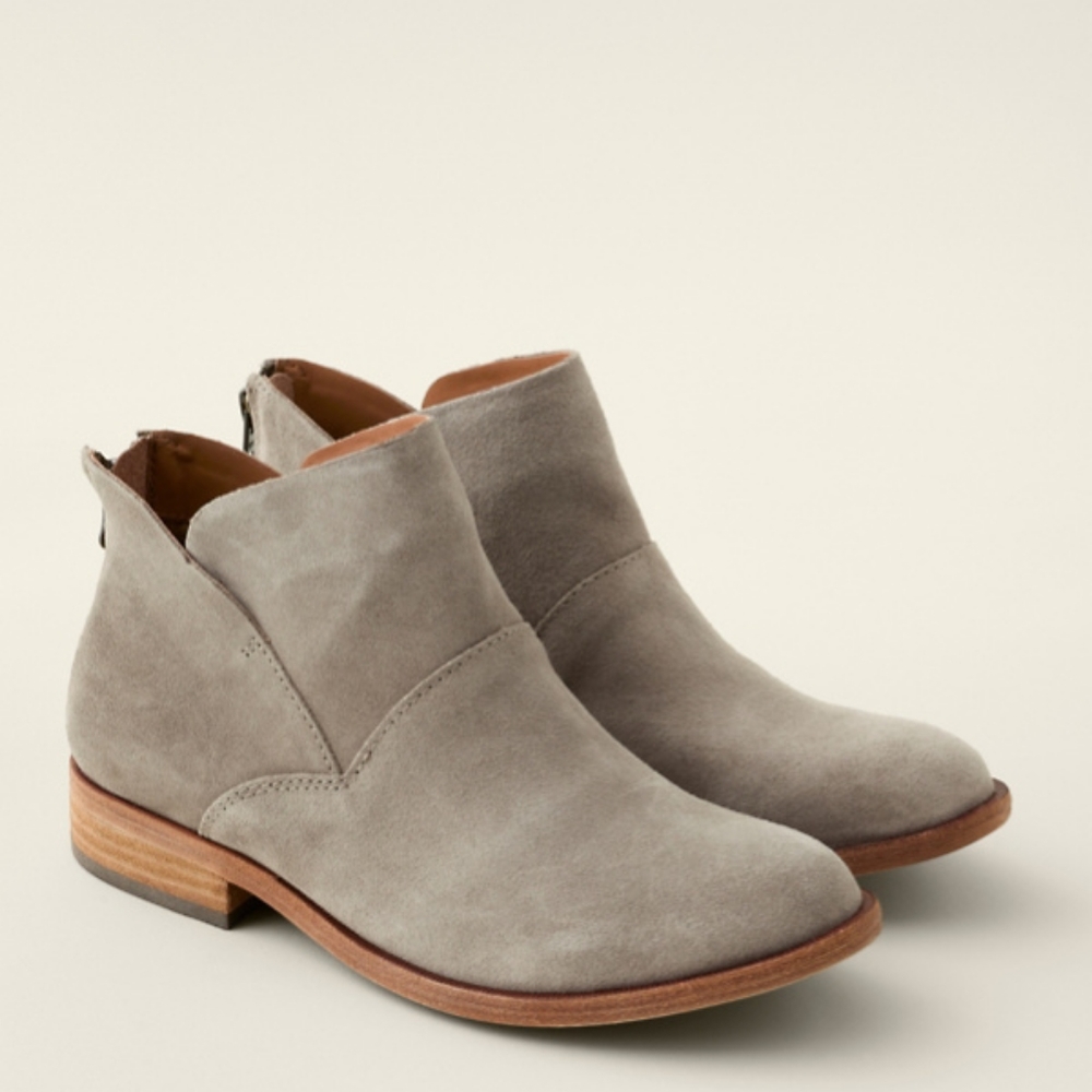 Kork-Ease Gray Suede Ankle Booties